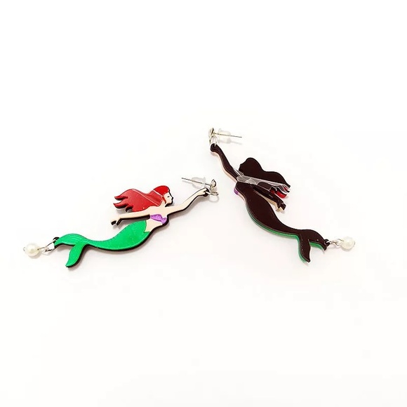 Acrylic Mermaid Earrings - Picture 3 of 10